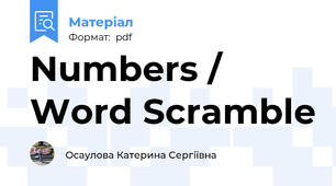 Numbers / Word Scramble