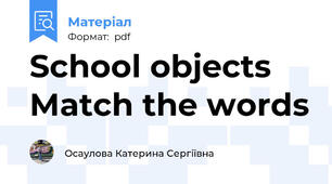 School objects Match the words