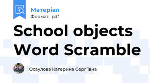 School objects Word Scramble