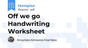 Off we go Handwriting Worksheet