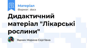 Дидактичний матеріал "Лікарські рослини"