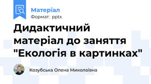 Дидактичний матеріал до заняття "Екологія в картинках"