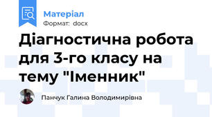 Діагностична робота для 3-го класу на тему "Іменник"