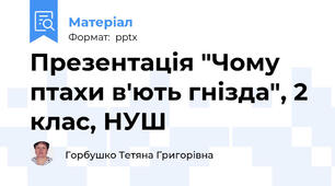 Презентація "Чому птахи в'ють гнізда", 2 клас, НУШ