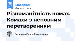 Різноманітність комах. Комахи з неповним перетворенням