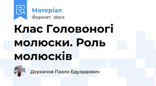 Клас Головоногі молюски. Роль молюсків