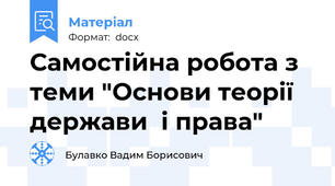 Самостійна робота з теми "Основи теорії держави  і права"