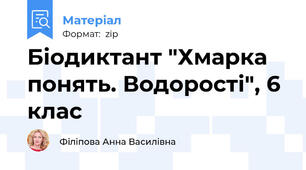 Біодиктант "Хмарка понять. Водорості", 6 клас