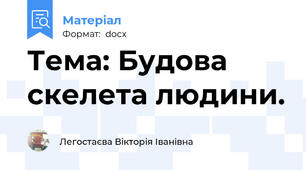 Тема: Будова скелета людини.