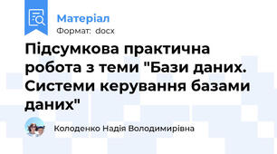 Підсумкова практична робота з теми "Бази даних. Системи керування базами даних"