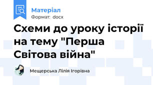 Схеми до уроку історії на тему "Перша Світова війна"