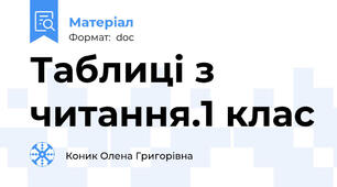 Таблиці з читання.1 клас