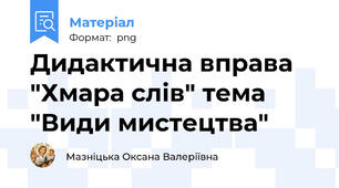 Дидактична вправа "Хмара слів" тема "Види мистецтва"