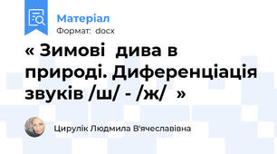 « Зимові  дива в природі. Диференціація звуків /ш/ - /ж/  »