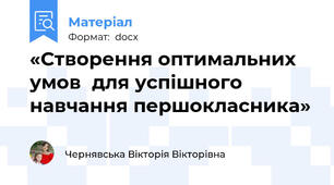 «Створення оптимальних умов  для успішного навчання першокласника»