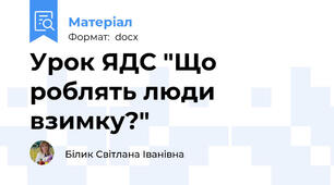 Урок ЯДС "Що роблять люди взимку?"