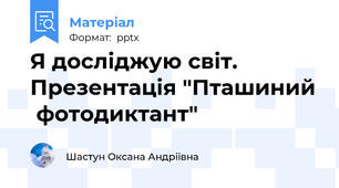 Я досліджую світ. Презентація "Пташиний  фотодиктант"