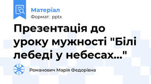 Презентація до уроку мужності "Білі лебеді у небесах..."