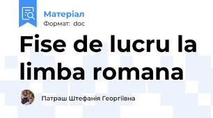 Fise de lucru la limba romana