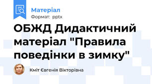 ОБЖД Дидактичний матеріал "Правила поведінки в зимку"