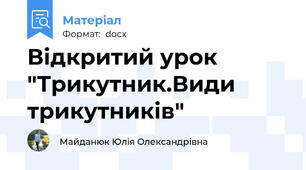 Відкритий урок "Трикутник.Види трикутників"