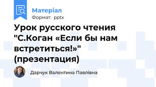 Урок русского чтения "С.Коган «Если бы нам встретиться!»" (презентация)