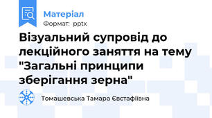 Візуальний супровід до лекційного заняття на тему "Загальні принципи зберігання зерна"