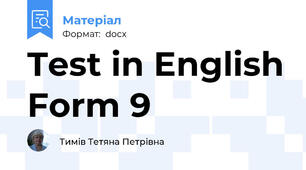 Test in English Form 9