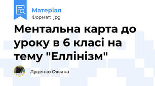 Ментальна карта до уроку в 6 класі на тему "Еллінізм"