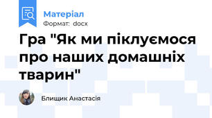 Гра "Як ми піклуємося про наших домашніх тварин"