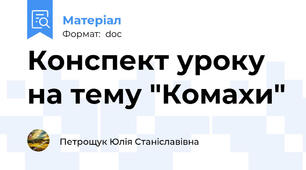 Конспект уроку на тему "Комахи"