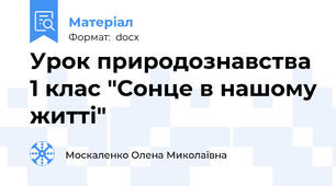 Урок природознавства 1 клас "Сонце в нашому житті"
