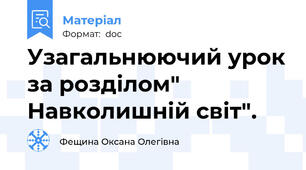 Узагальнюючий урок за розділом" Навколишній світ".