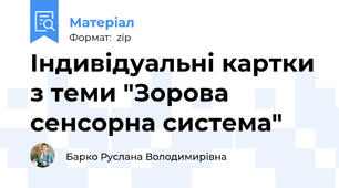 Індивідуальні картки з теми "Зорова сенсорна система"