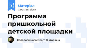 Программа пришкольной детской площадки