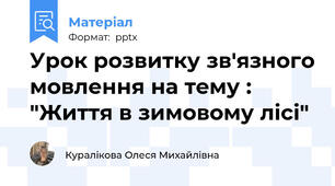 Урок розвитку зв'язного мовлення на тему : "Життя в зимовому лісі"