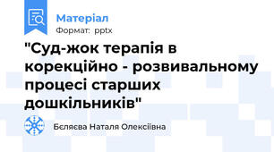 "Суд-жок терапія в корекційно - розвивальному процесі старших дошкільників"