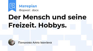 Der Mensch und seine Freizeit. Hobbys.