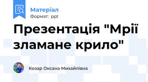 Презентація "Мрії зламане крило"