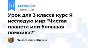 Урок для 3 класса курс Я исследую мир "Чистая планета или большая помойка?"