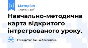 Навчально-методична карта відкритого інтрегрованого уроку.