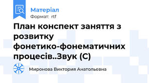 План конспект заняття з розвитку фонетико-фонематичних процесів..Звук (С)