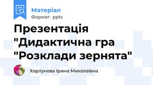 Презентація "Дидактична гра "Розклади зернята"