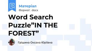 Word Search Puzzle”IN THE FOREST”
