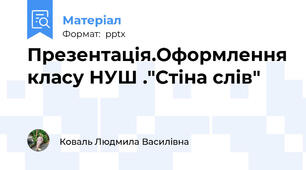 Презентація.Оформлення класу НУШ ."Стіна слів"