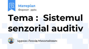 Tema :  Sistemul senzorial auditiv