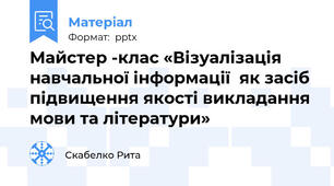 Майстер -клас «Візуалізація навчальної інформації  як засіб підвищення якості викладання мови та літератури»