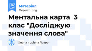 Ментальна карта  3 клас "Досліджую значення слова"