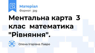 Ментальна карта  3 клас  математика "Рівняння".
