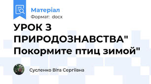 УРОК З ПРИРОДОЗНАВСТВА" Покормите птиц зимой"